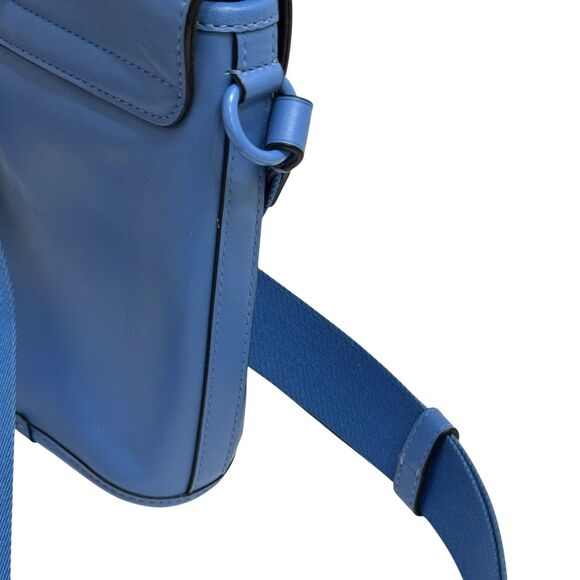Coach Blue Crossbody Bag Leather Flap Messenger Modern Urban Adjustable Strap - Picture 6 of 11